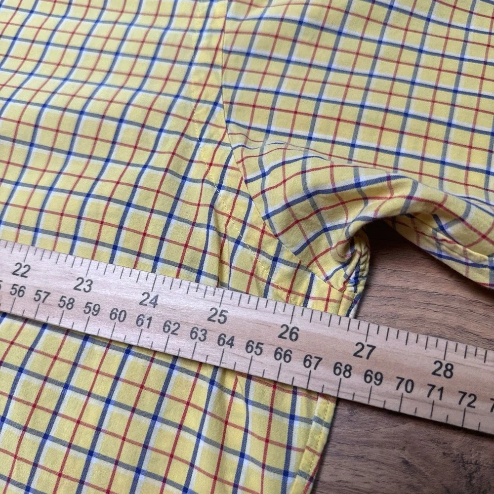 Polo Ralph‎ Lauren Blake Shirt Mens L Button Up Yellow Plaid Retro Y2K Career